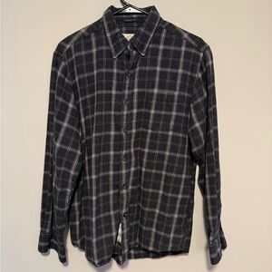 St. John's Bay Black & Gray Plaid Button-Down Shirt